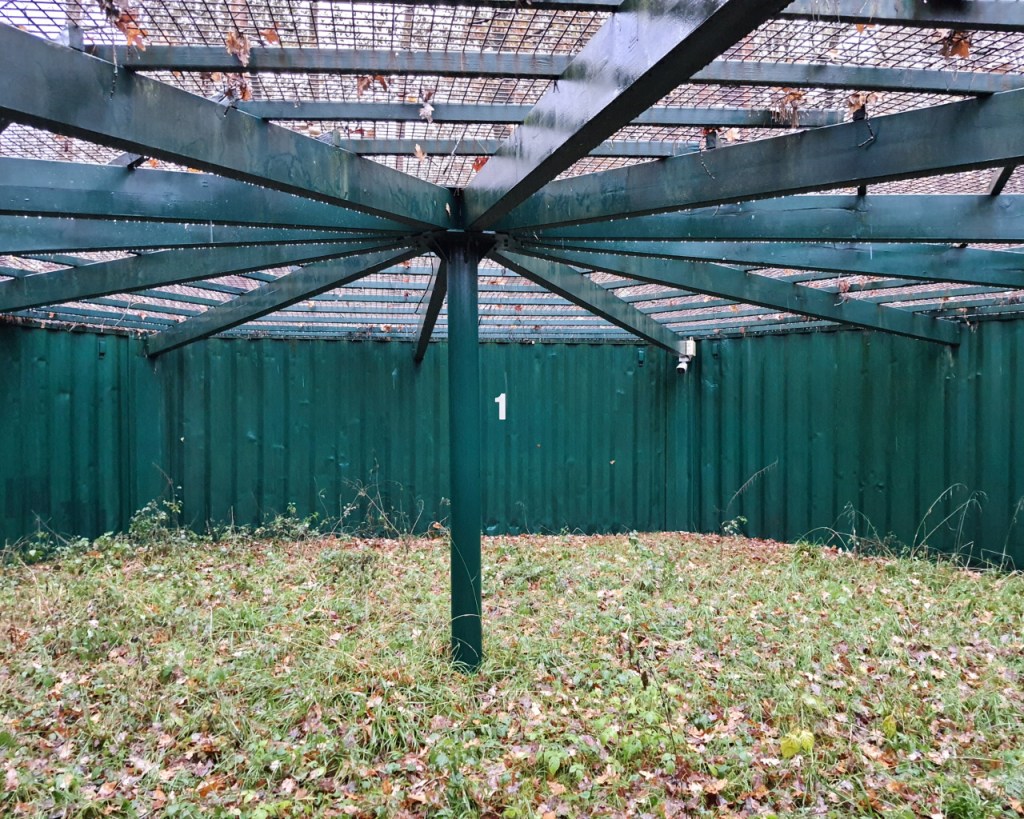 Blick in die Auffangstation mit dem kleinen runden Außenbereich (© Cornelia Hebrank, 2023)